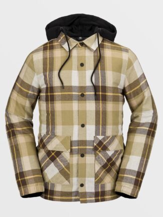 Men's Volcom Insulated Riding Flannel Jacket - KHAKIEST