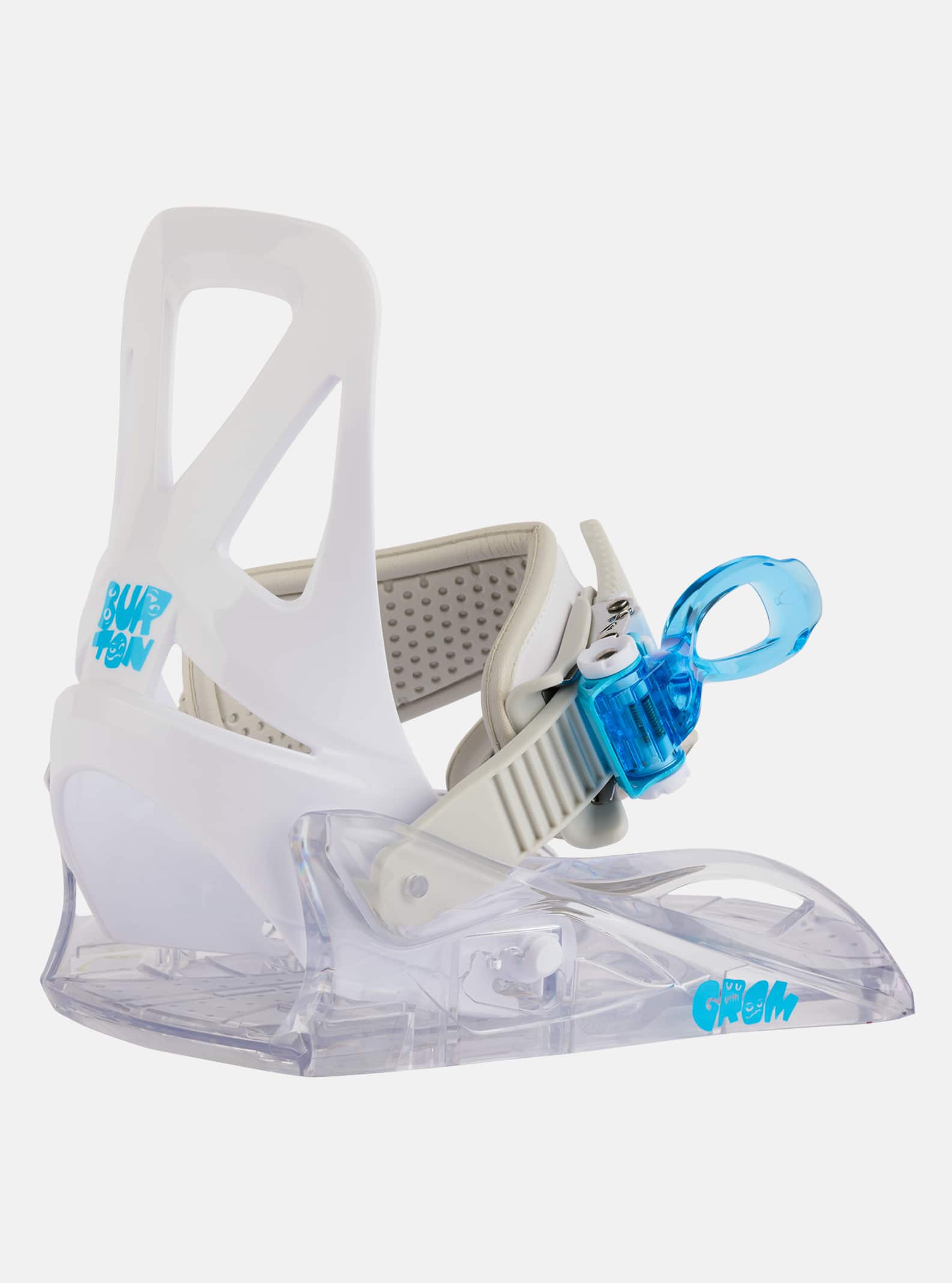 Burton Kids' Grom Disc Snowboard Bindings White Every Snow Day