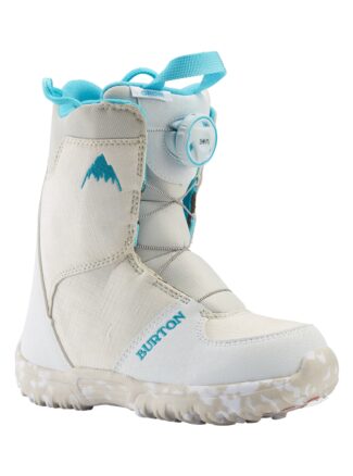 Burton Kids' Grom BOA Snowboard Boots, White, 11C