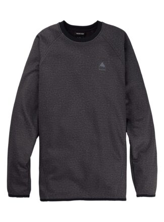 Burton Men's Crown Weatherproof Pullover Crewneck Fleece, True Black Heather