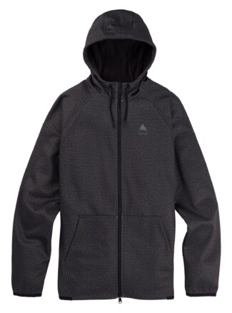 Burton Men's Crown Weatherproof Full-Zip Fleece, True Black Heather