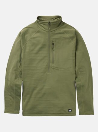 Burton Men's Stockrun Grid Half-Zip Fleece, Forest Moss